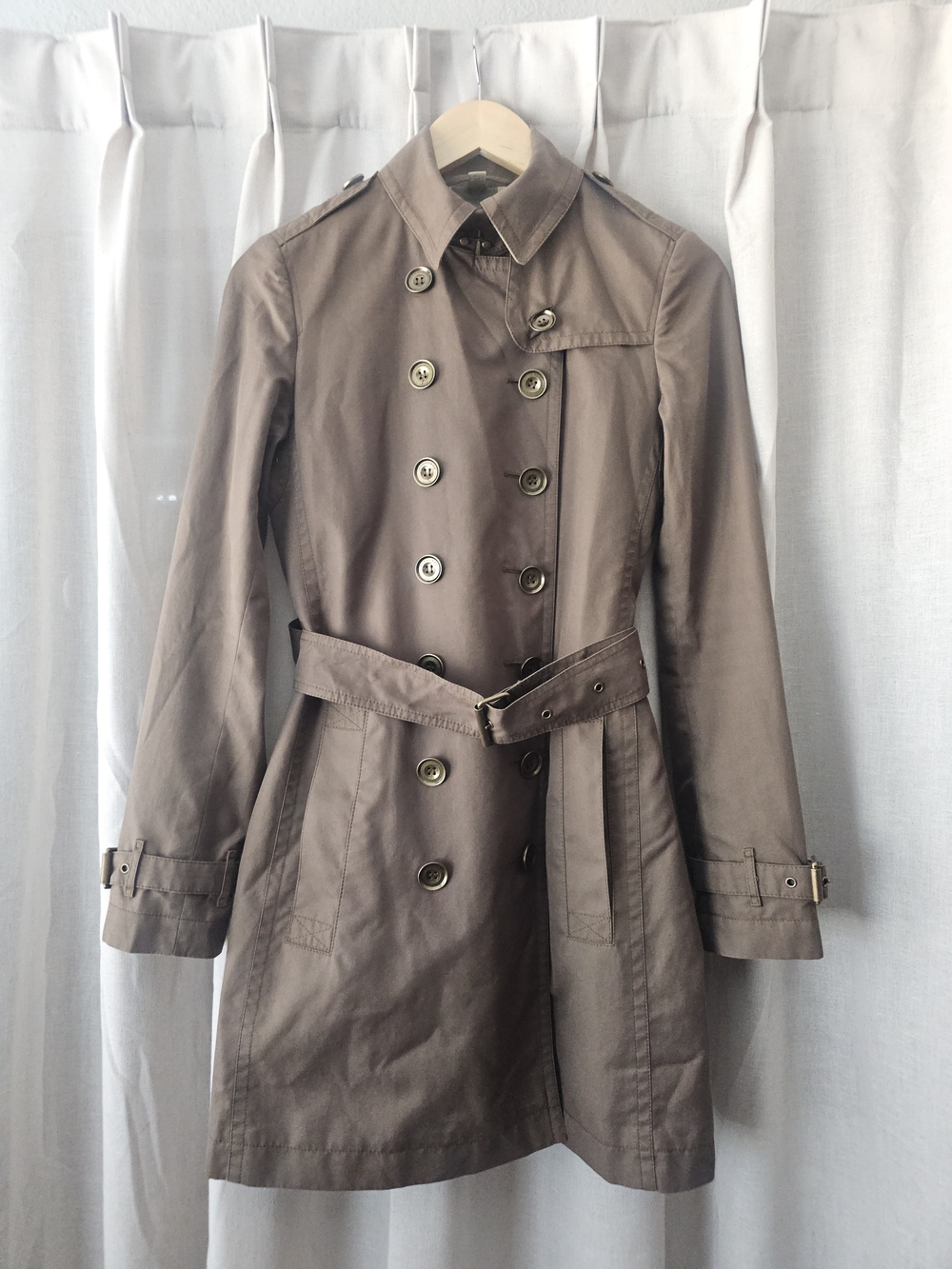 Burberry Green Cotton Trench Coat – Size UK 6 / US 4 - Picture 8 of 15